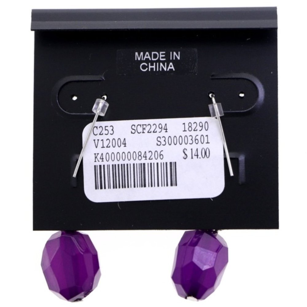 3/$20 Catherine's pink and purple dangle earrings - Picture 3 of 3